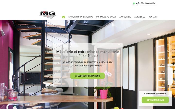 Screenshot of mgmetallerie.com