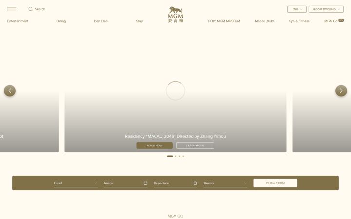 Screenshot of mgmmacau.com