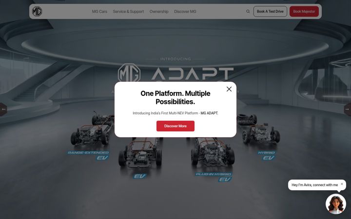Screenshot of mgmotor.co.in