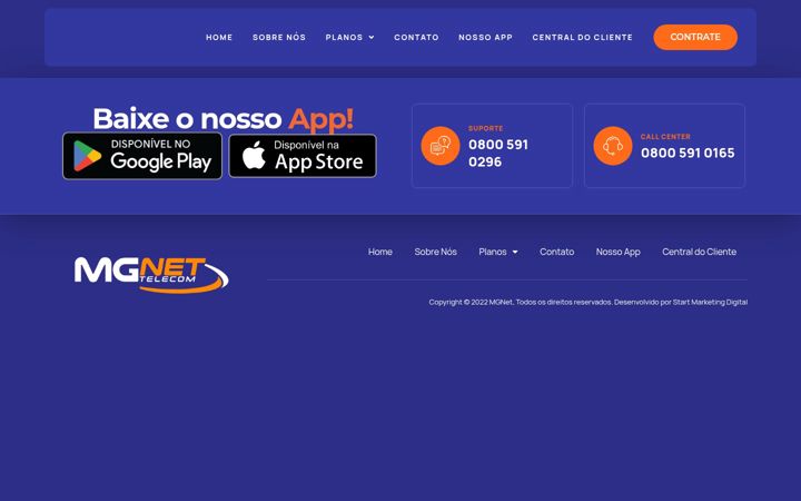 Screenshot of mgnettelecom.com.br