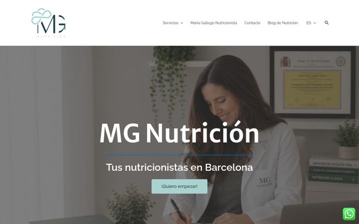 Screenshot of mgnutricion.com
