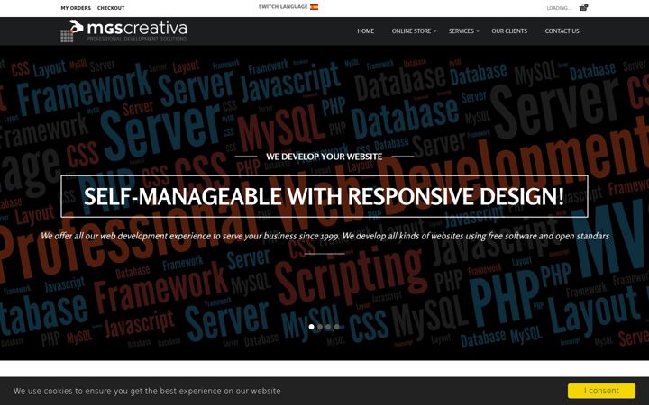 Screenshot of mgscreativa.com
