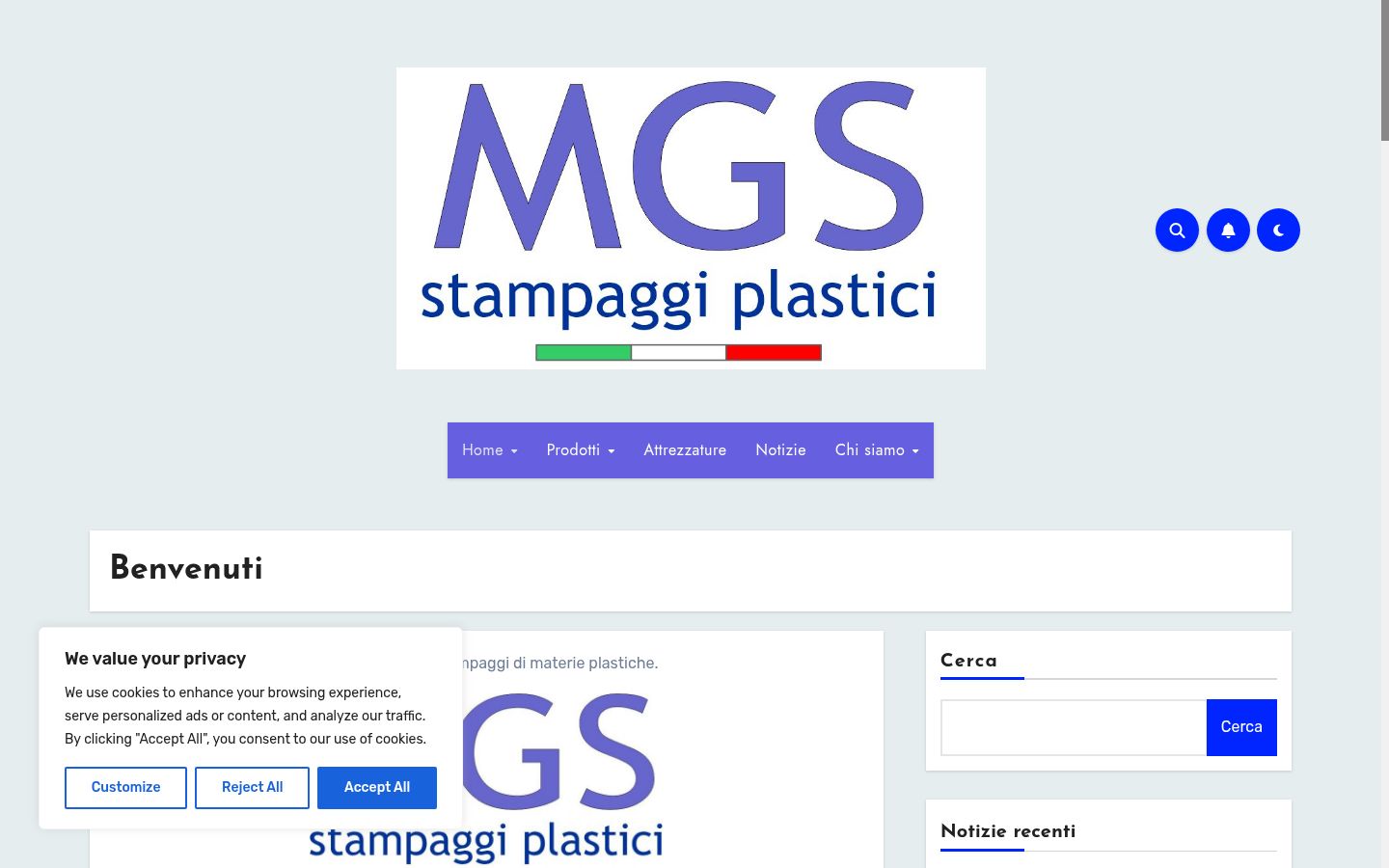 Screenshot of the consent banner shown before any interaction