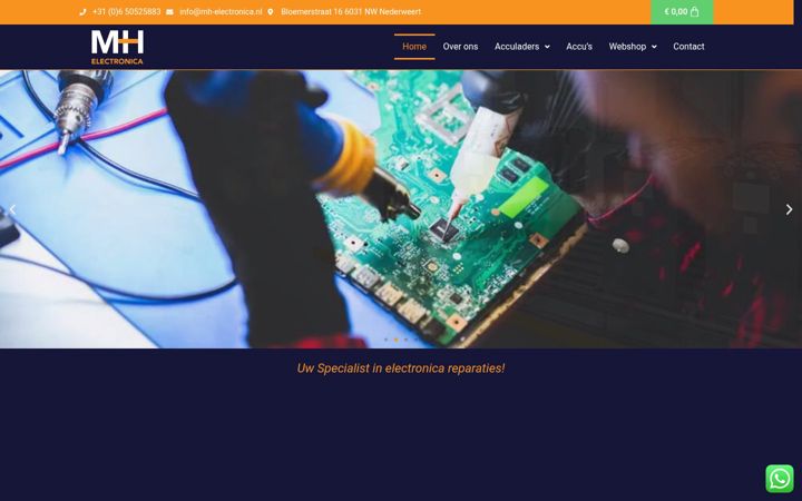 Screenshot of mh-electronica.com