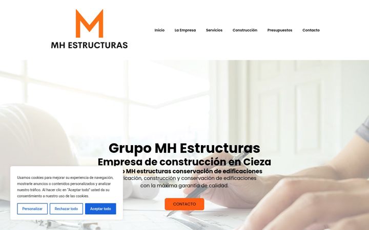 Screenshot of mh-estructuras.com