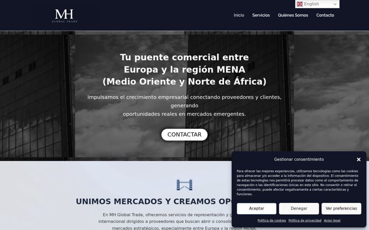Screenshot of mh-globaltrade.com