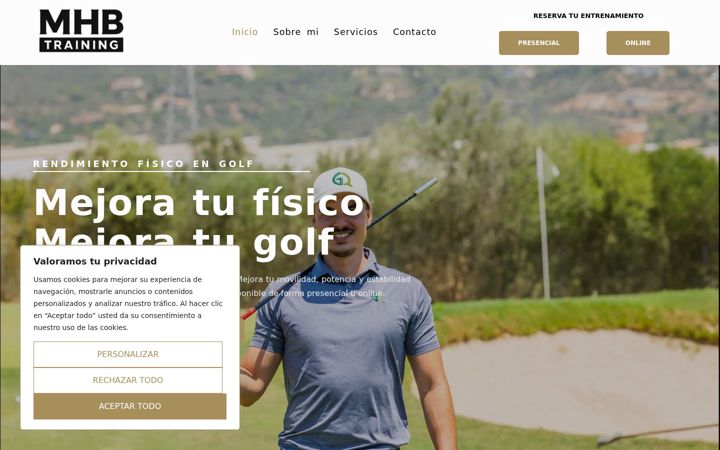 Screenshot of mhbtraininggolf.com