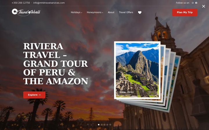 Screenshot of mhbtravelservices.com