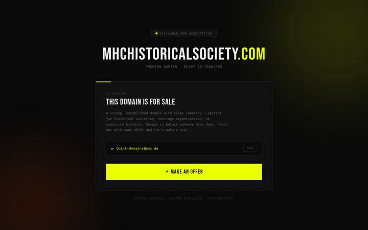 Screenshot of mhchistoricalsociety.com