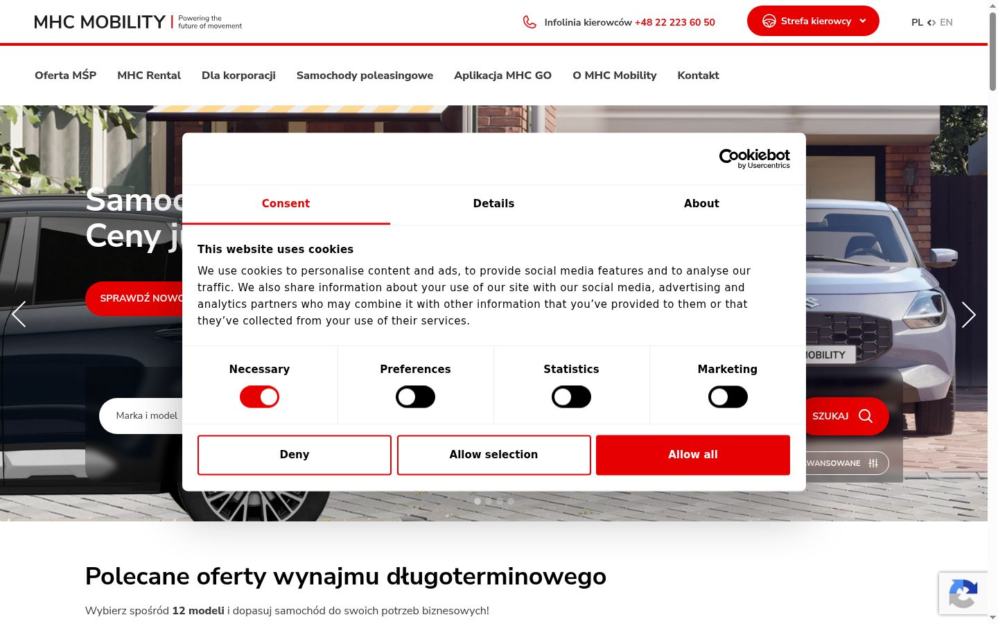 Sutikimo reklamjuostės, rodytos prieš bet kokią sąveiką, ekrano kopija