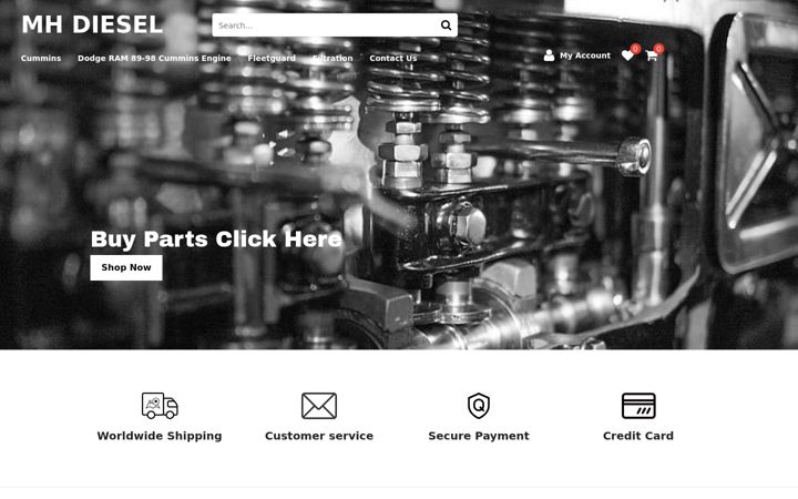 Screenshot of mhdiesel.com
