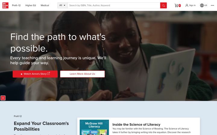 Screenshot di mheducation.com