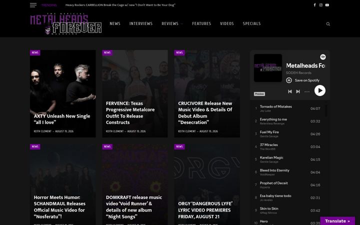 Screenshot of mhf-mag.com