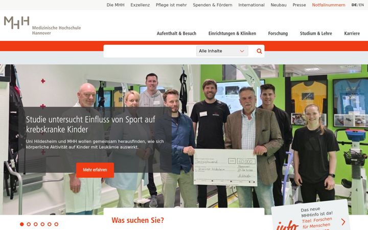 Screenshot of mhh.de