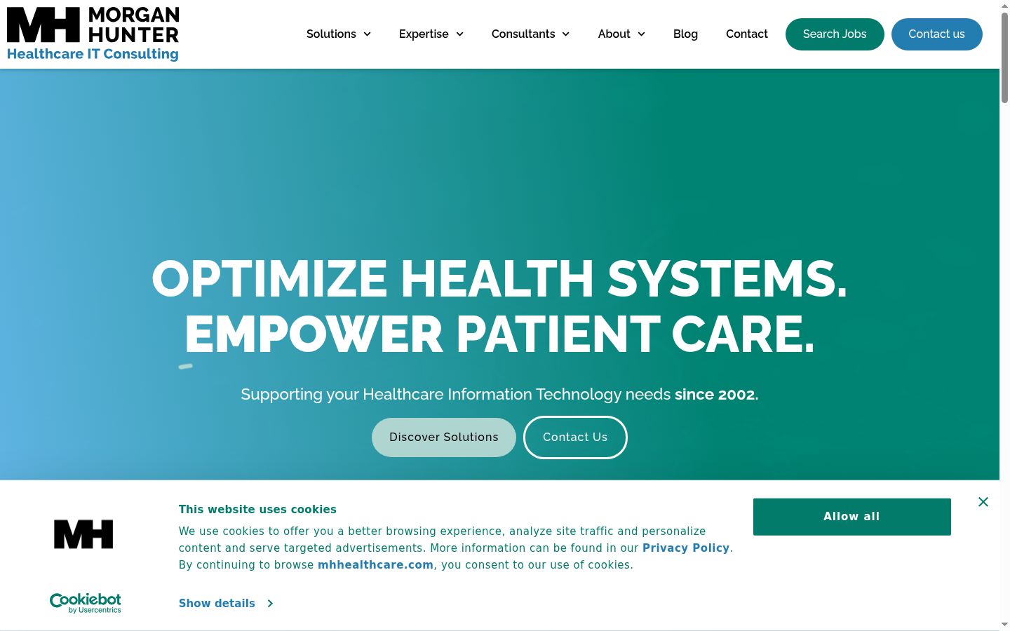 Captura de ecrã do banner de consentimento apresentado antes de qualquer interação