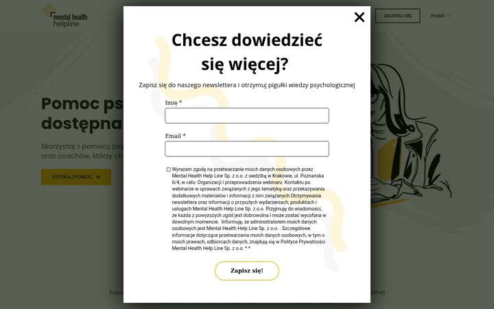 Screenshot of mhhelpline.com