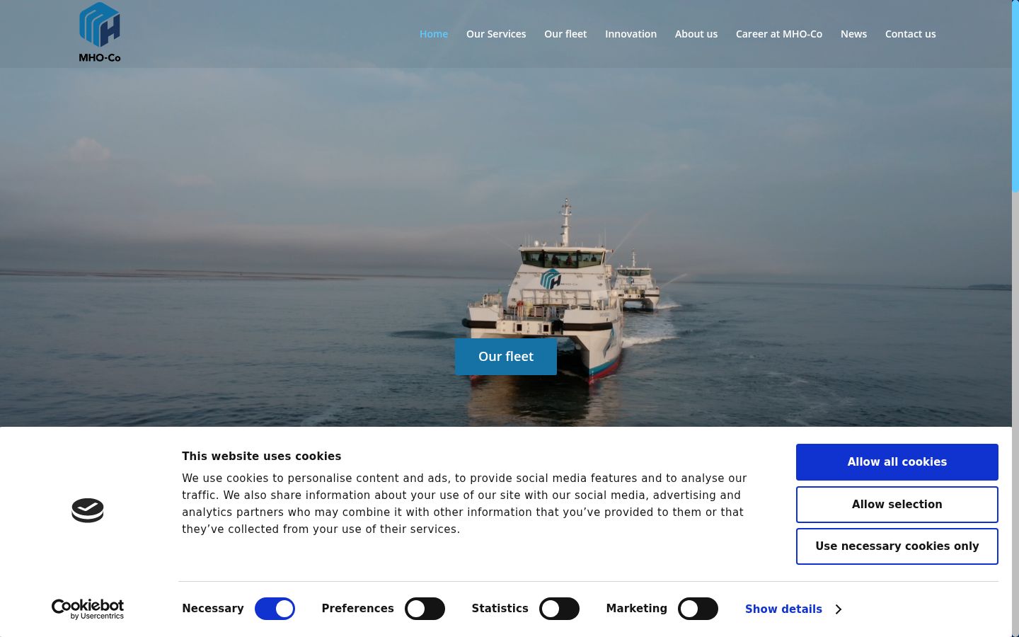 Screenshot of the consent banner shown before any interaction