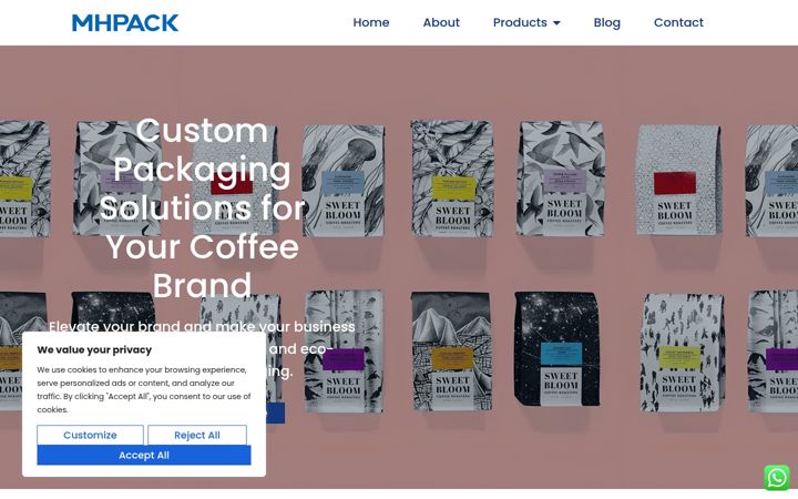 Screenshot of mhpack.com