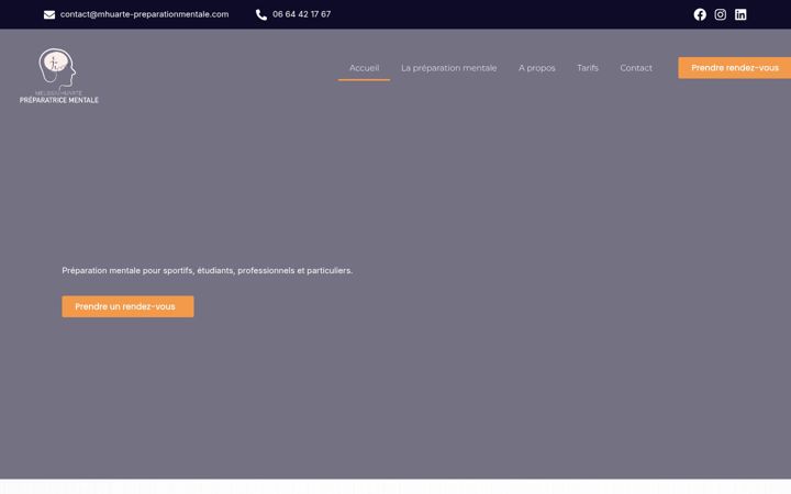 Screenshot of mhuarte-preparationmentale.com