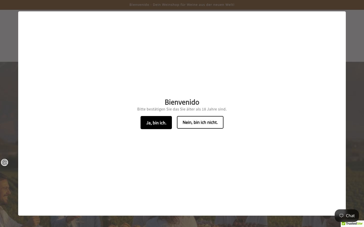 Screenshot des Einwilligungsbanners vor jeglicher Interaktion