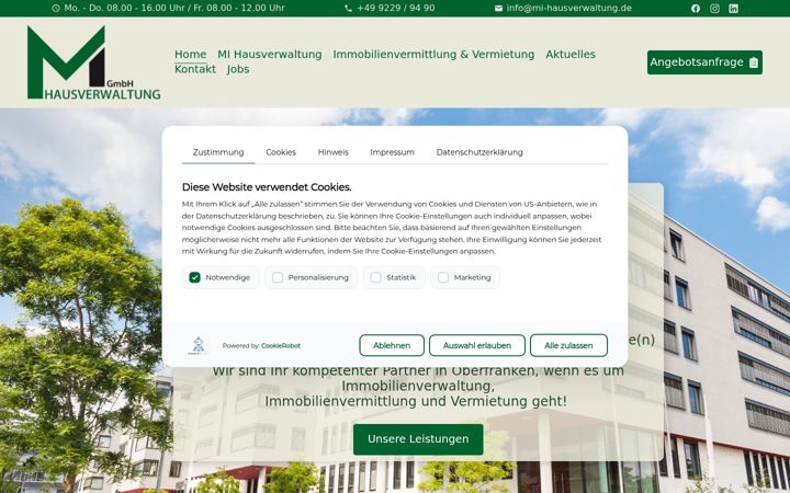 Screenshot of mi-hausverwaltung.com