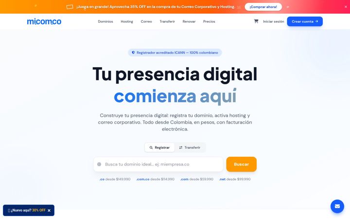 Screenshot van mi.com.co
