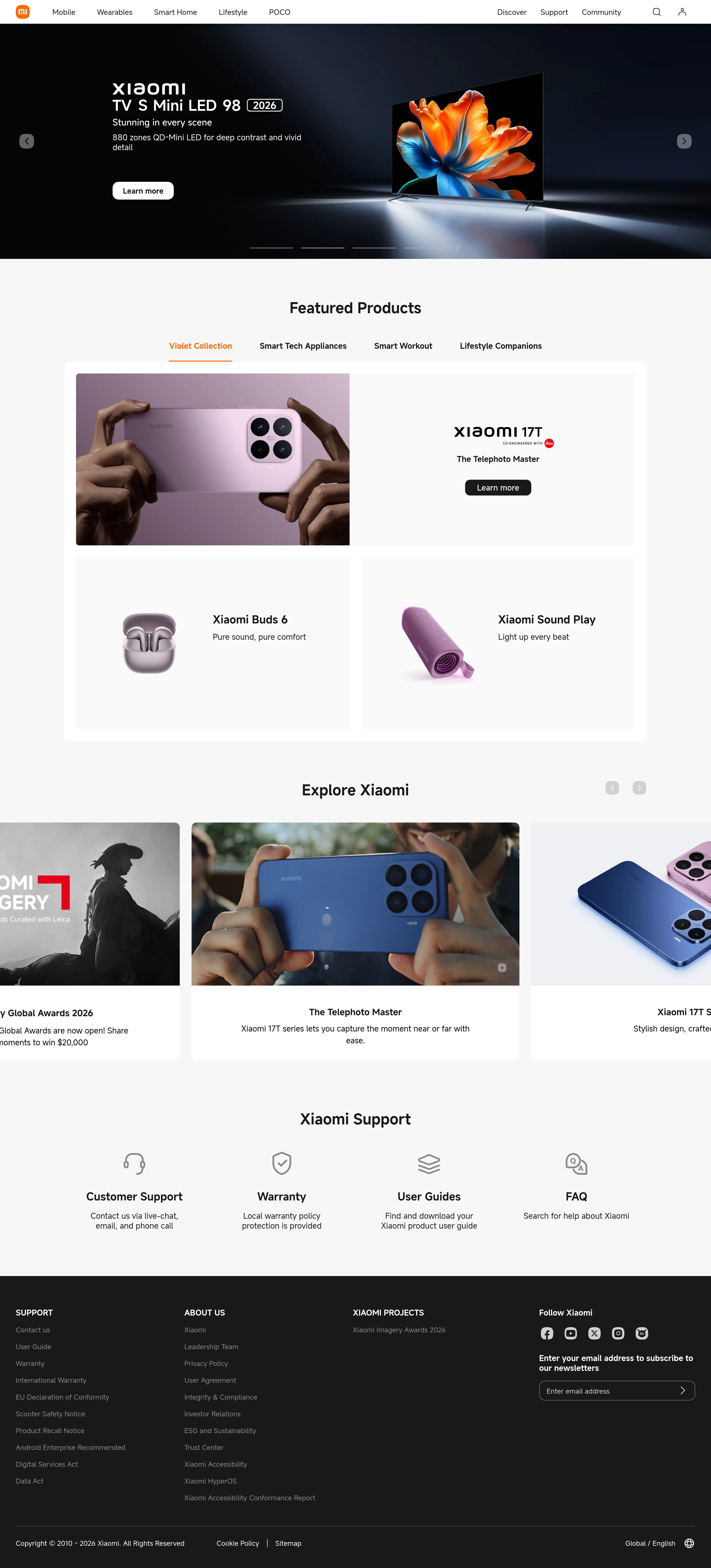 Screenshot of mi.com