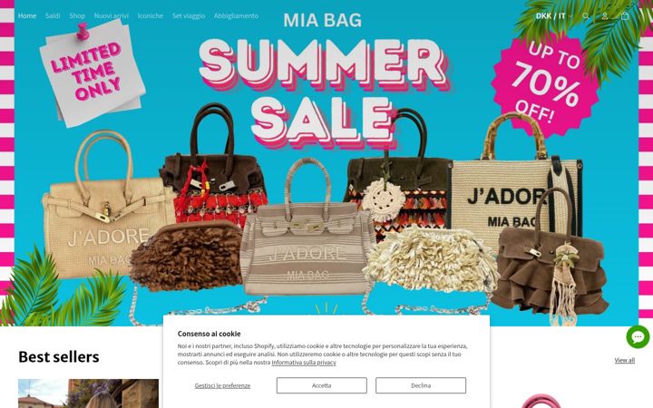 Screenshot of miabag.com