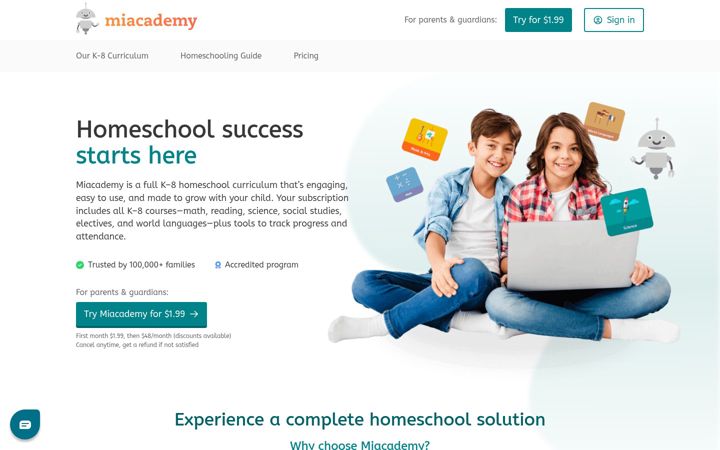 Ekrano kopija miacademy.co