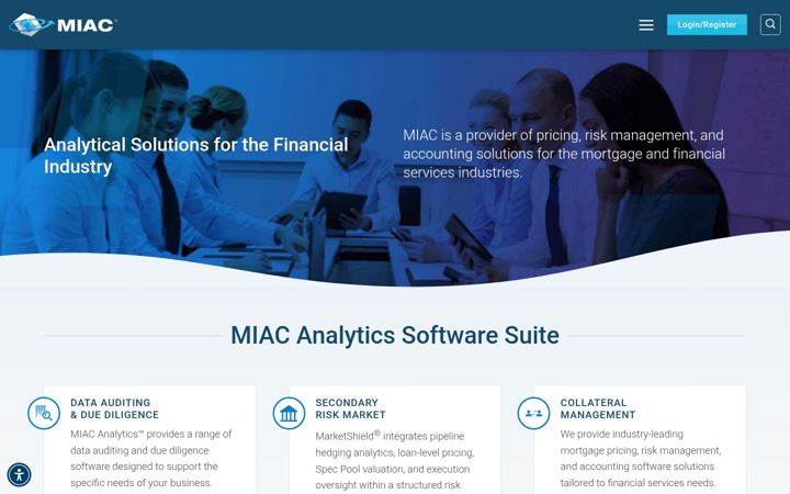 Posnetek zaslona miacanalytics.com