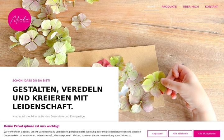 Screenshot of miadia-handwerk.com