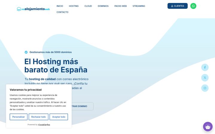Screenshot of mialojamientoweb.com