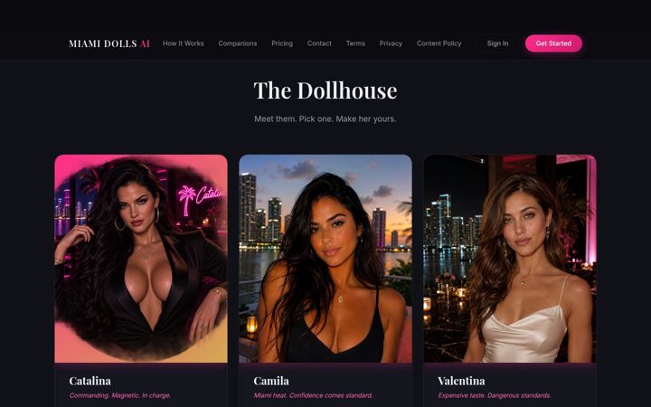 Screenshot of miamidollsai.com