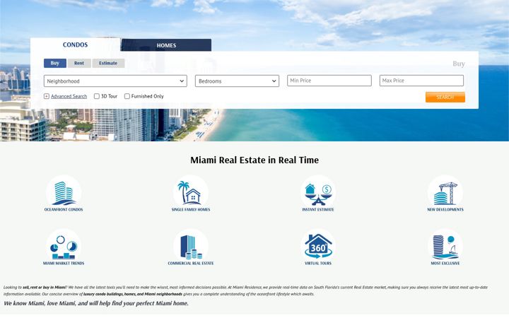 Captura de ecrã de miamiresidence.com