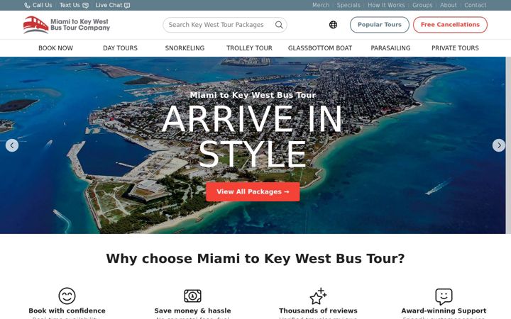 Screenshot of miamitokeywestbustour.com
