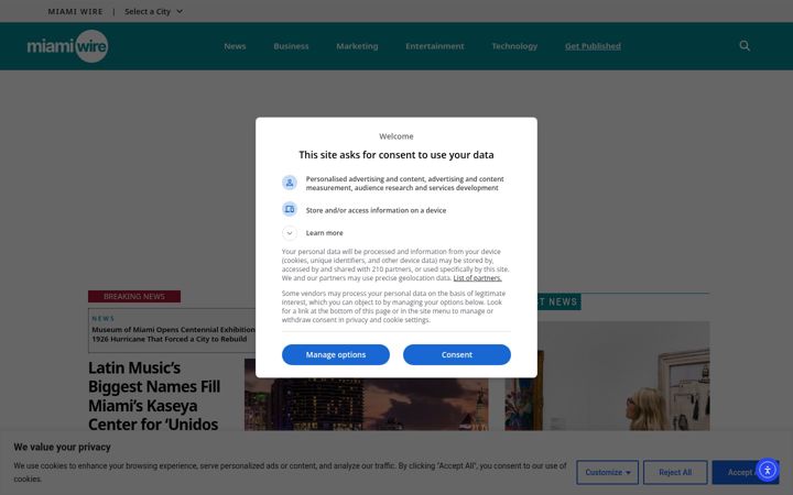 Screenshot of miamiwire.com