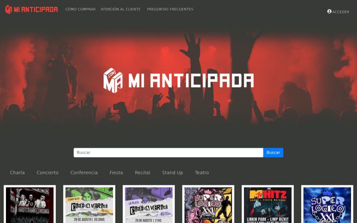 Screenshot of mianticipada.com