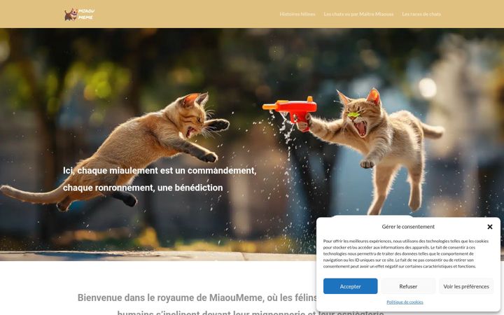 Screenshot of miaoumeme.com