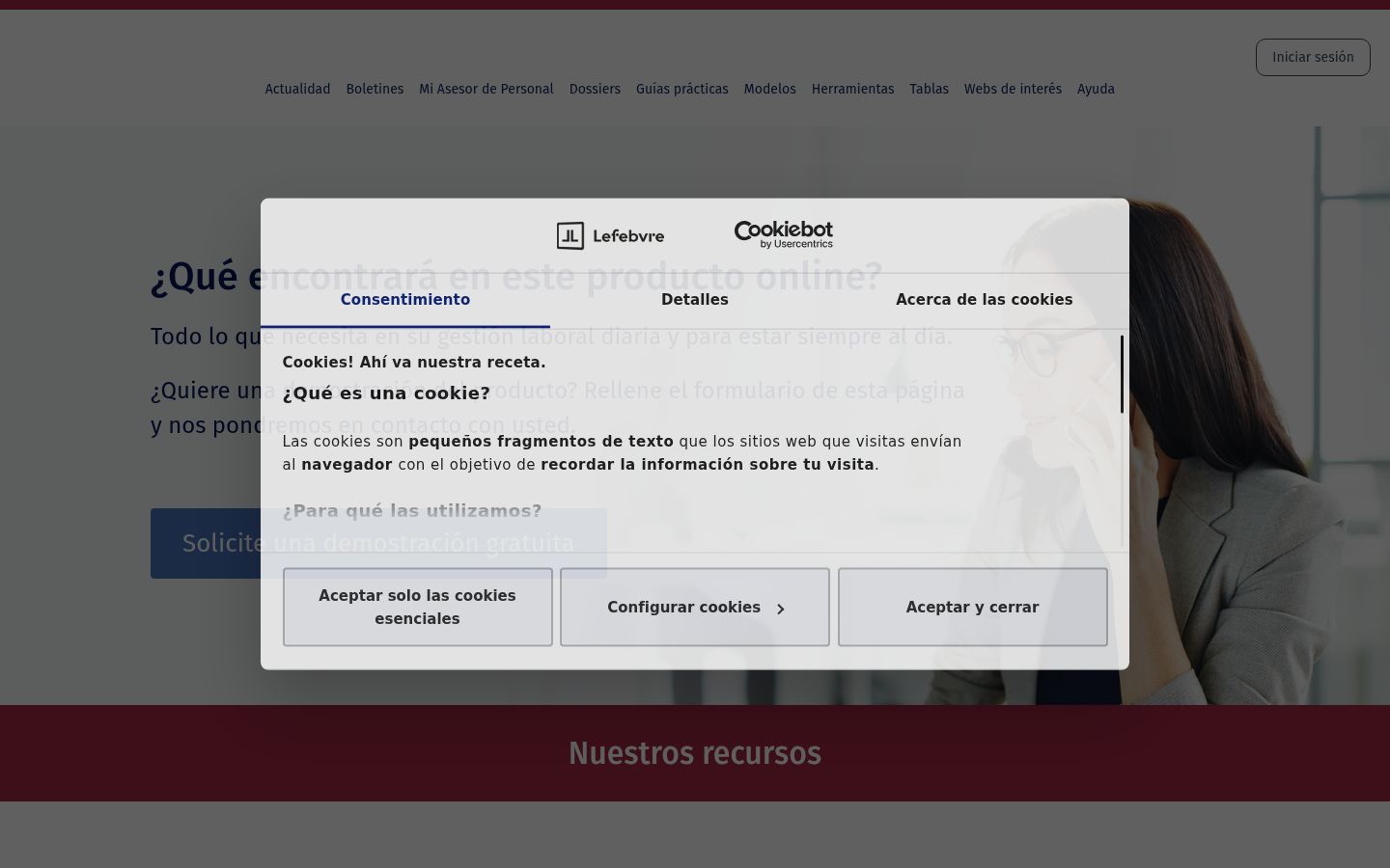 Screenshot del banner di consenso mostrato prima di qualsiasi interazione