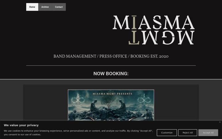 Screenshot of miasmamgmt.com
