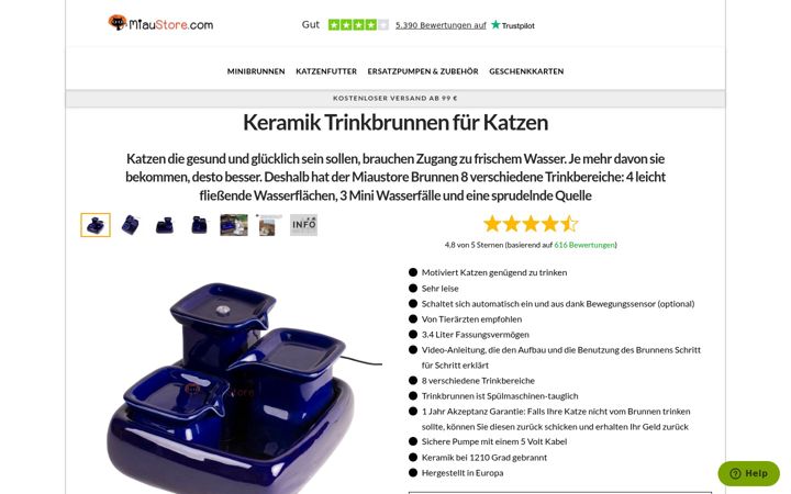 Screenshot of miaustore.com