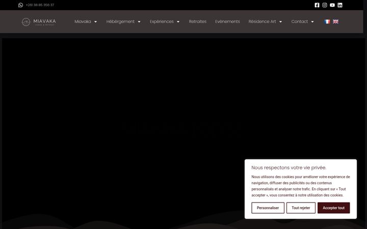 Screenshot of miavakalodge.com