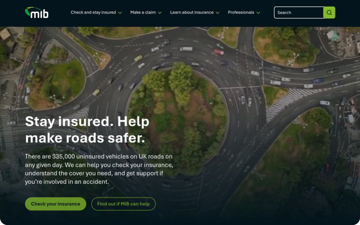 Screenshot of mib.org.uk