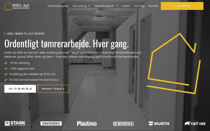 Skjámynd af mibel.dk