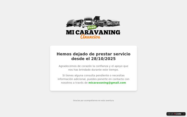Screenshot of micaravaning.com