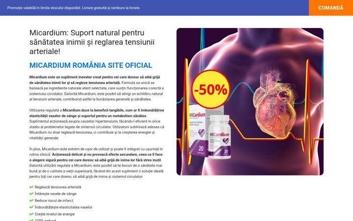 Snímek obrazovky micardiumromania.com
