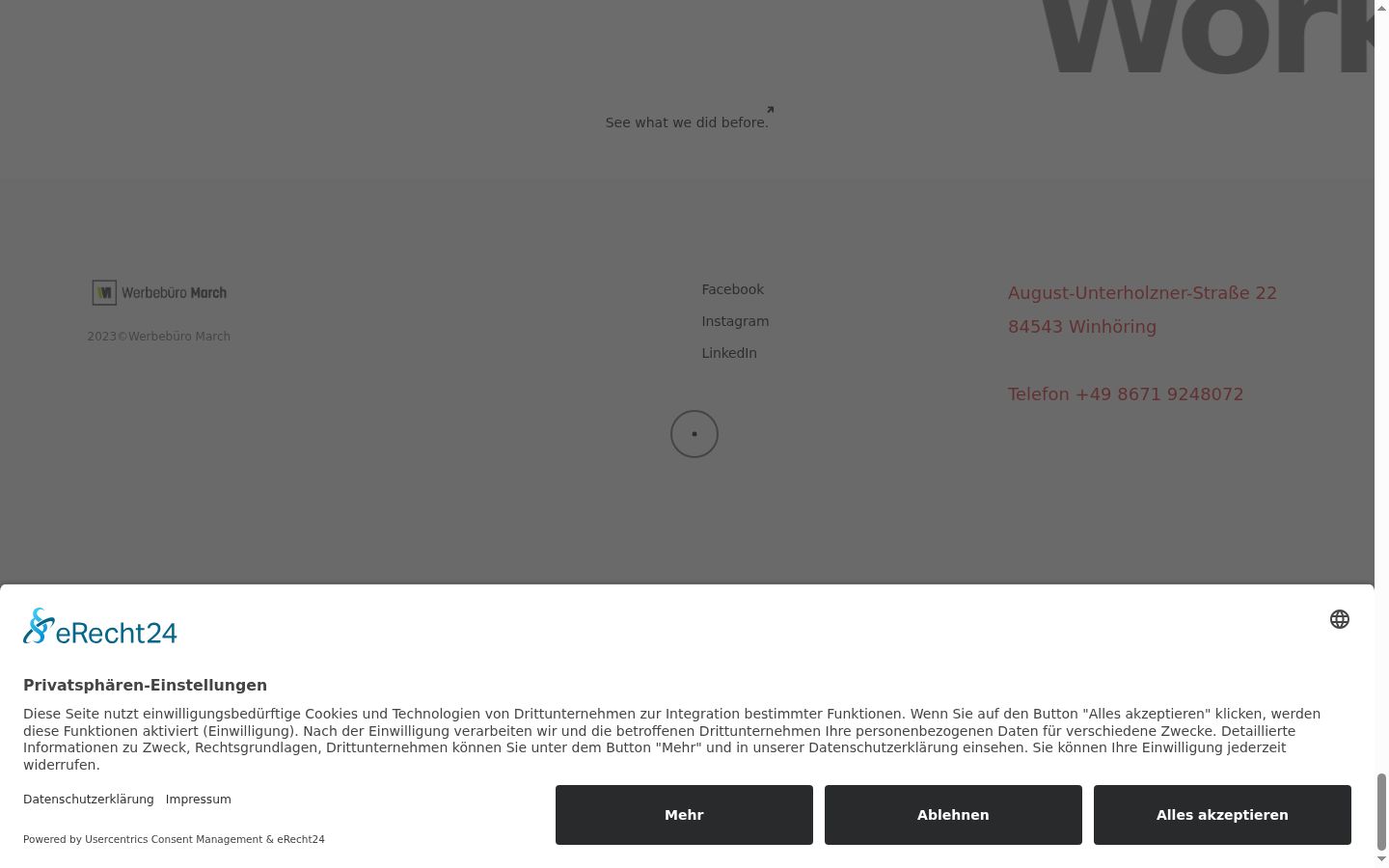 Screenshot of the consent banner shown before any interaction