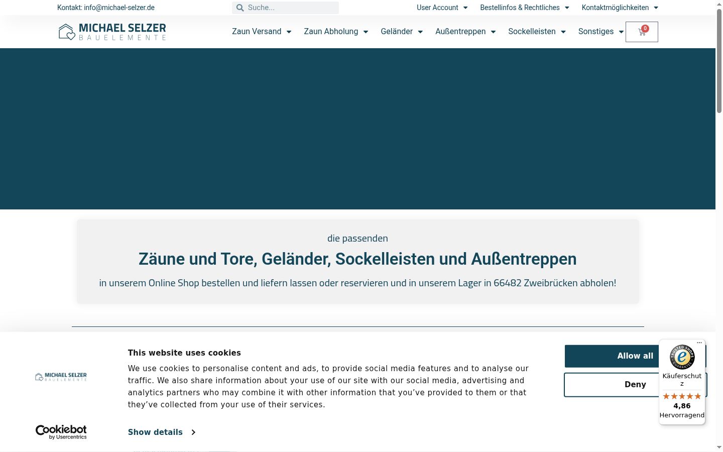 Screenshot del banner di consenso mostrato prima di qualsiasi interazione