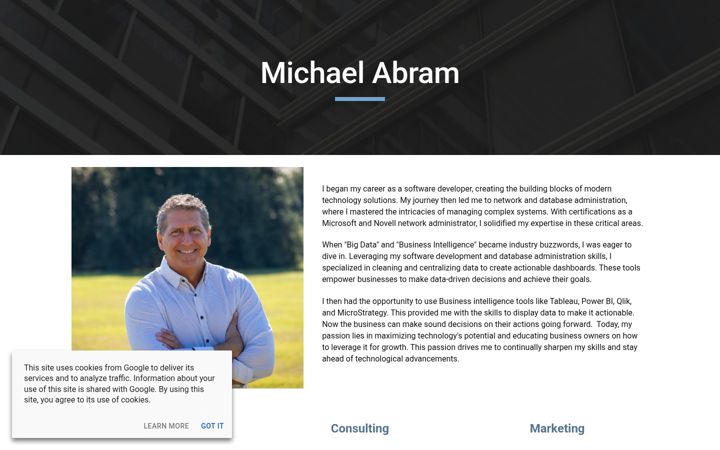 Screenshot of michaelabram.com