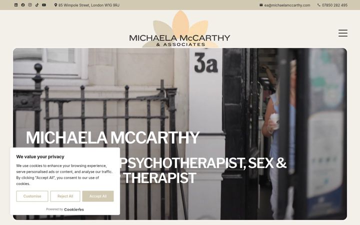 Screenshot of michaelamccarthy.com